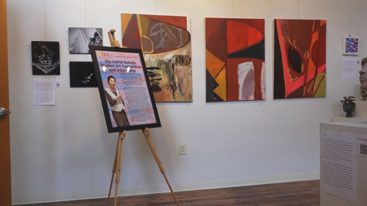 Student artwork on display at Hola Hora as part of art scholarship competition Student artwork on display at Hola Hora as part of art scholarship competition