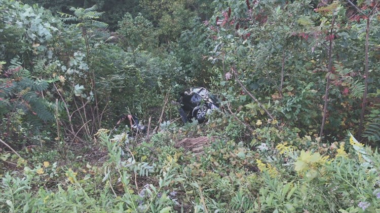 Driver escapes injury when vehicle goes over Blue Ridge Parkway overlook Driver escapes injury when vehicle goes over Blue Ridge Parkway overlook
