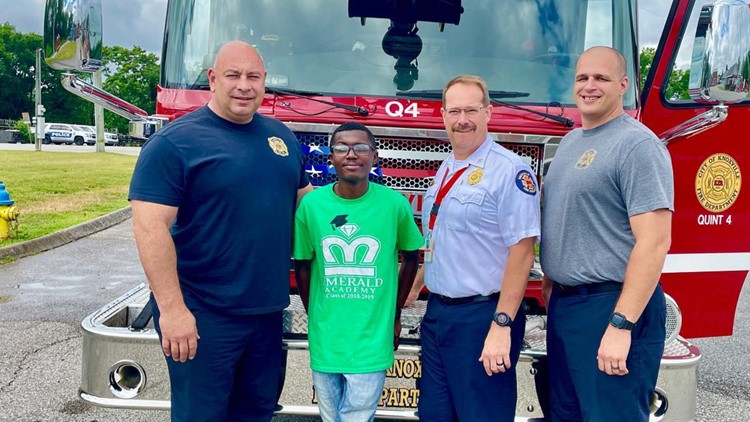 Knoxville firefighters helped deliver a baby in 2005. Now he is all grown up and working with them as an intern!