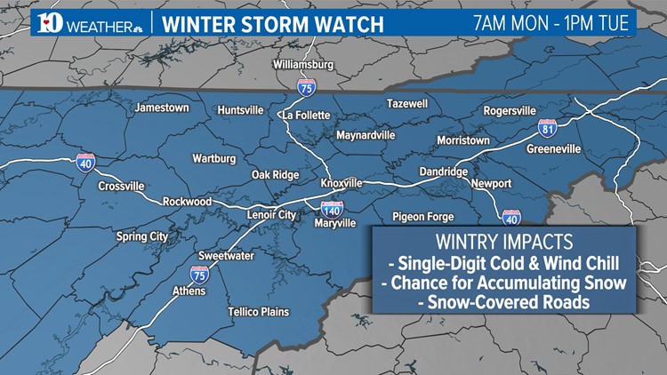 Winter weather and deep cold coming for the holiday Monday