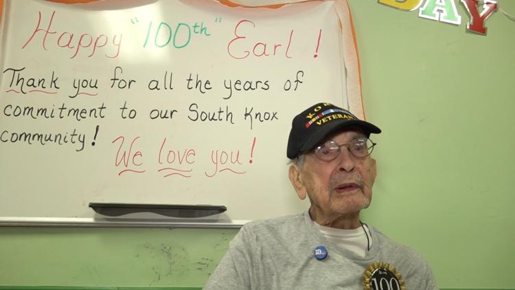 Veteran and active food pantry volunteer celebrates centennial birthday in South Knoxville