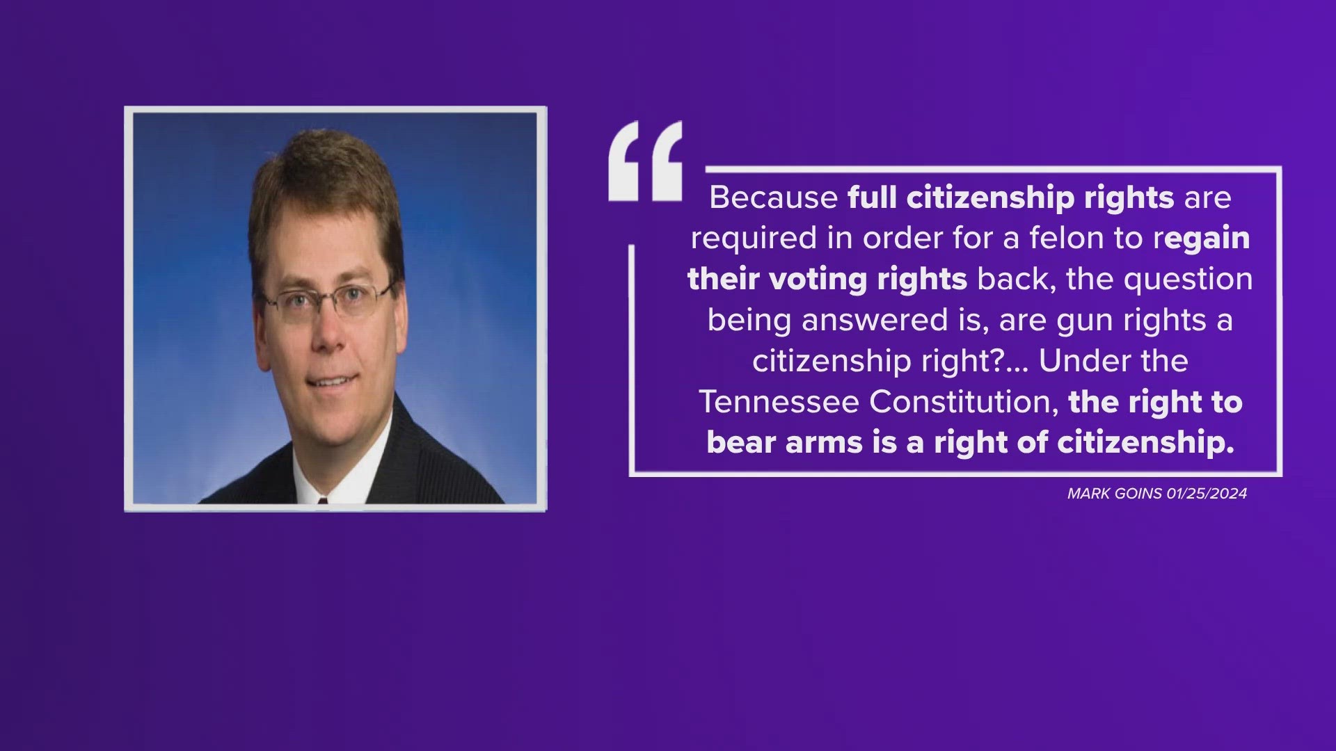 In Tennessee, people convicted of a felony need to get their gun rights restored before they can become eligible to cast a ballot again.