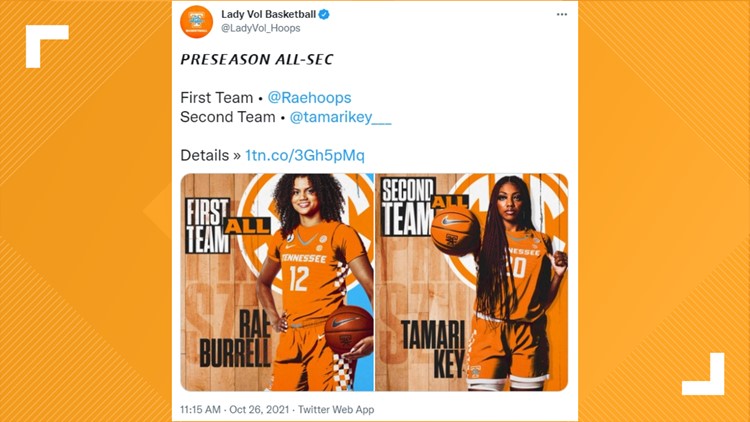 Lady Vols Burrell, Key picked for Preseason All-SEC Team Lady Vols Burrell, Key picked for Preseason All-SEC Team