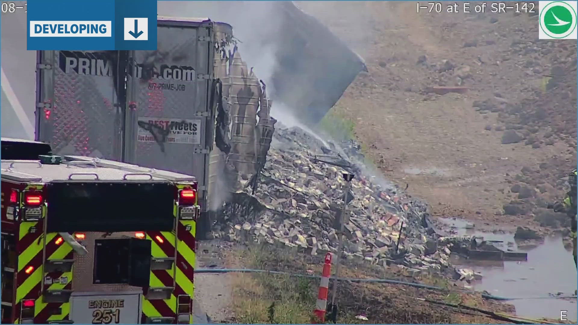 Semitruck fire closes I-70 in West Jefferson area | 10tv.com