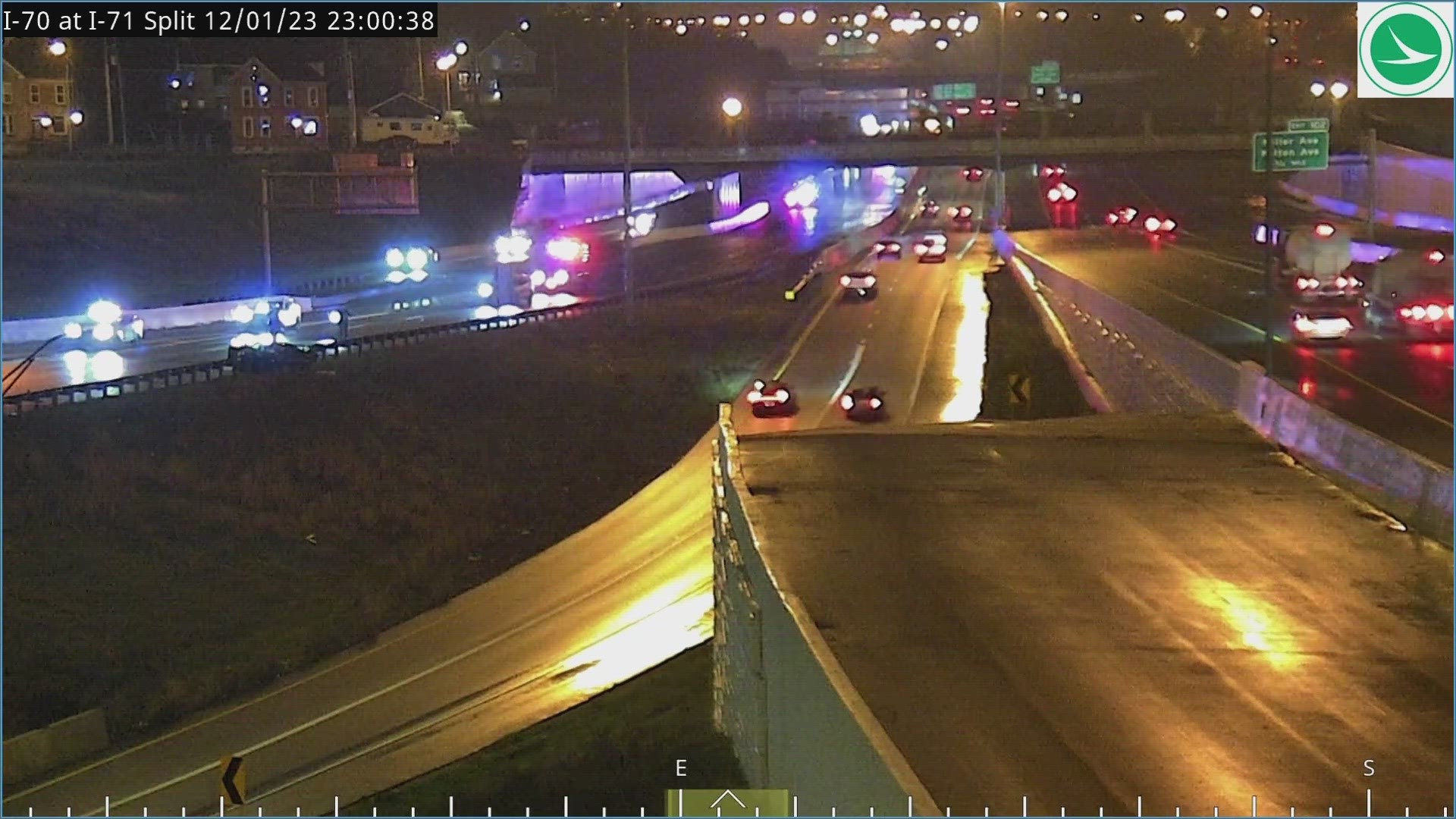 Police said the crash happened on I-70 West at I-71 North near Broad Street just after 10:05 p.m.