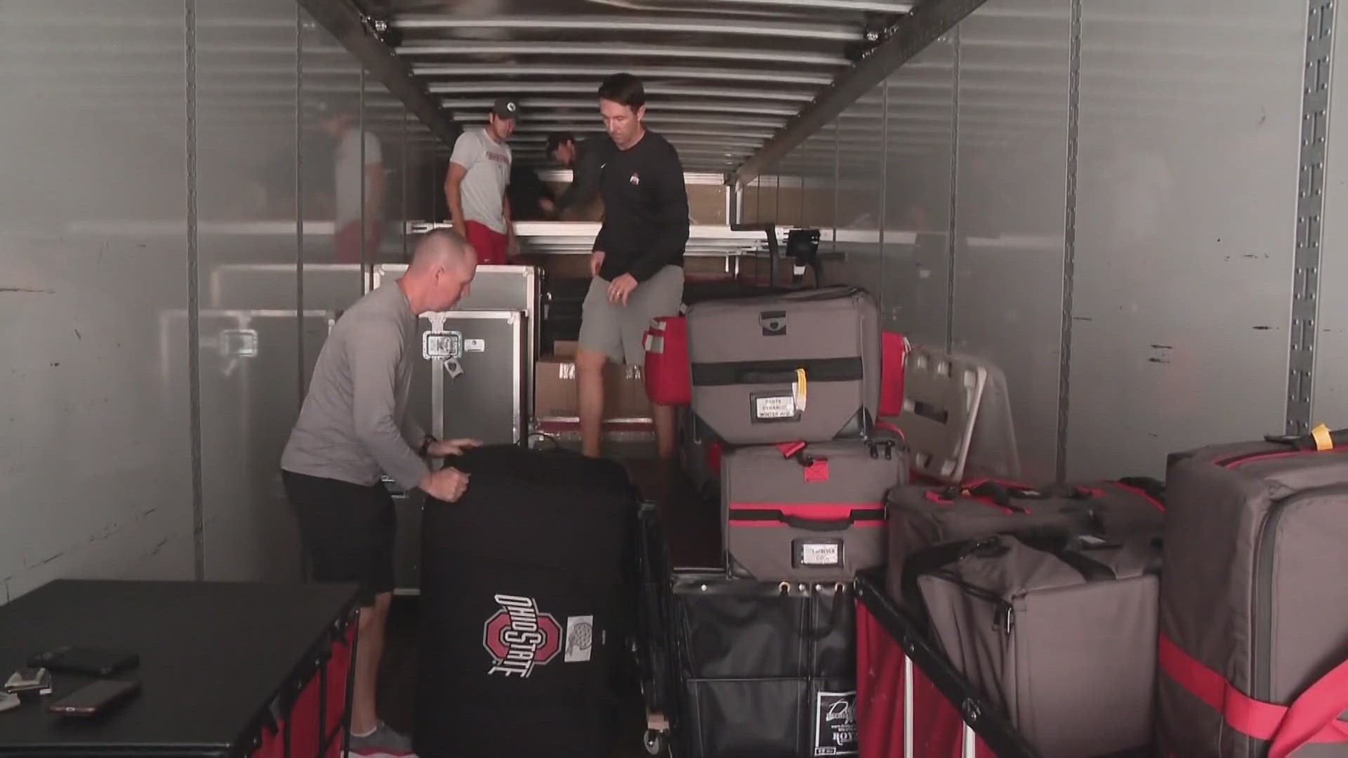 During the season, the equipment managers will travel the equivalent from Columbus to Missoula, Montana one-way.