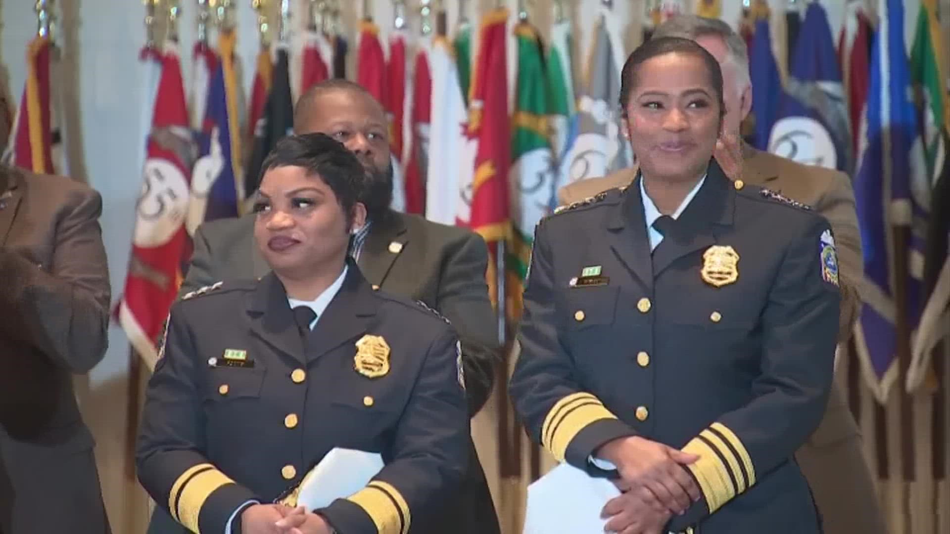 Columbus Police Chief Elaine Bryant and 1st Assistant Chief LaShanna Potts passed their OPOTA exams to officially become peace officers in the state.