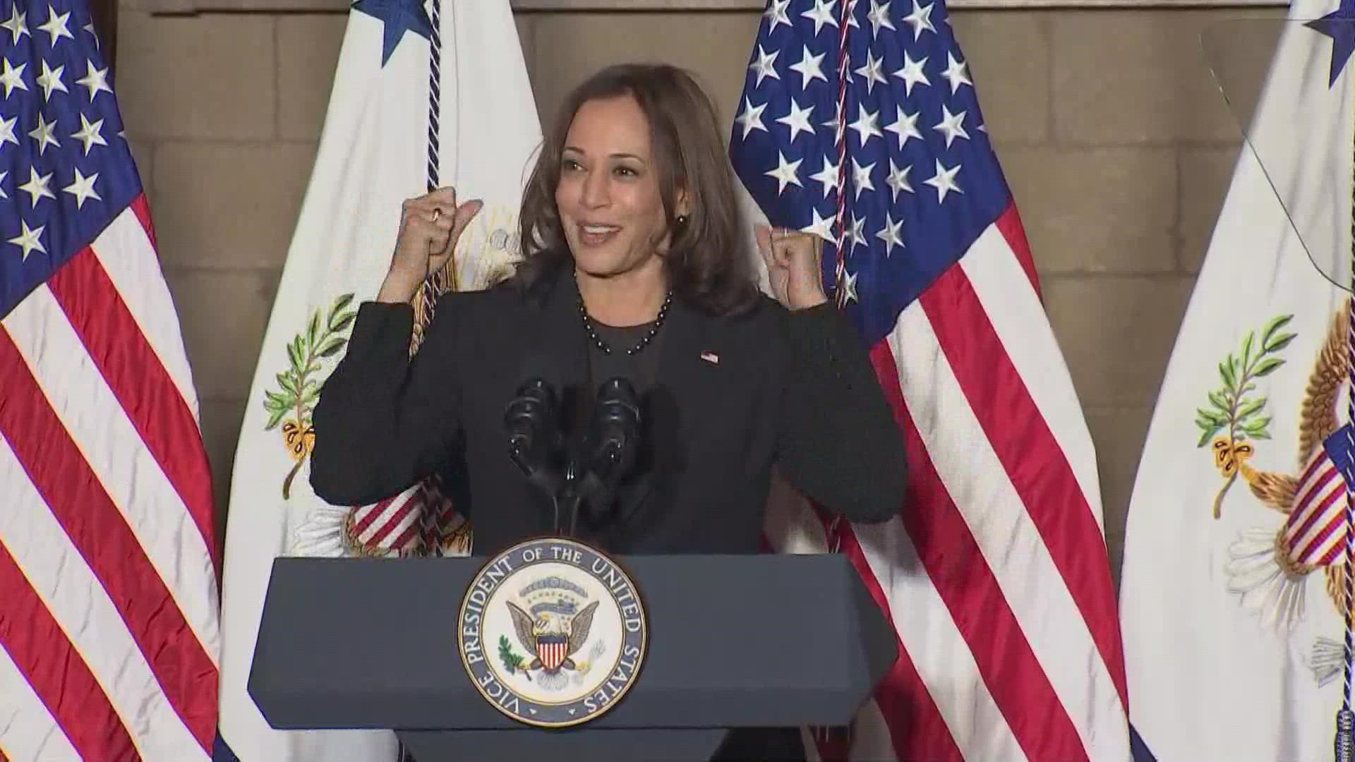 Vice President Kamala Harris spoke about the Biden administration's infrastructure deal and the impact it will have on Ohioans.
