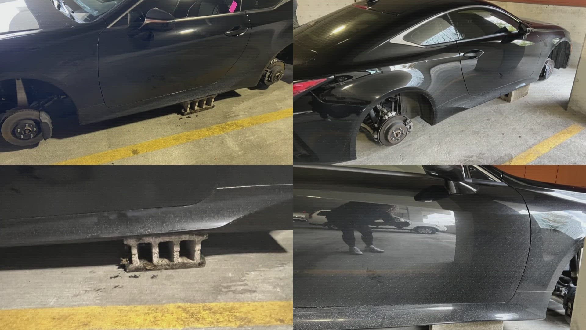 Tara Harris woke up on Sunday morning to her car resting on 4 cinderblocks. All of her tires were stolen at a parking garage East long street in downtown Columbus.