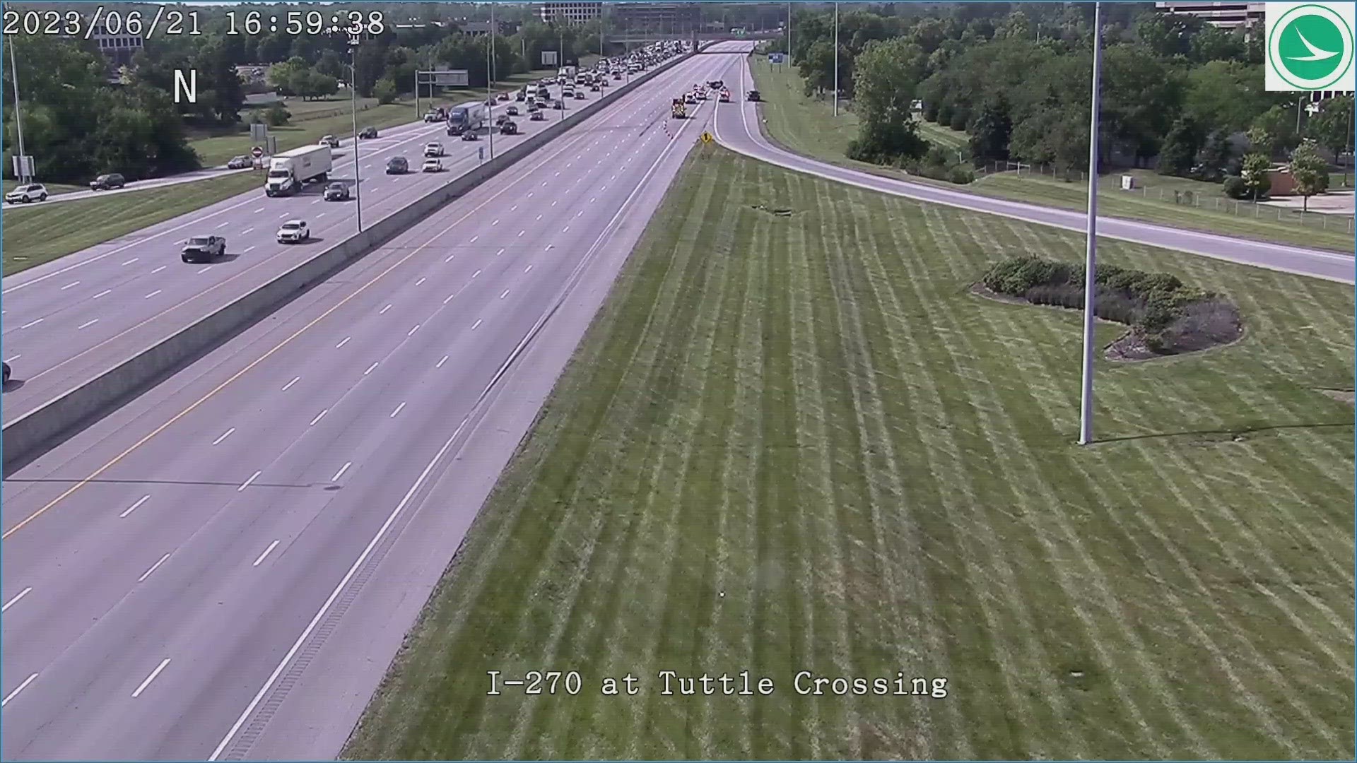 The northbound lanes of Interstate 270 near Tuttle Crossing Boulevard on the northwest side are closed due to a serious injury crash.