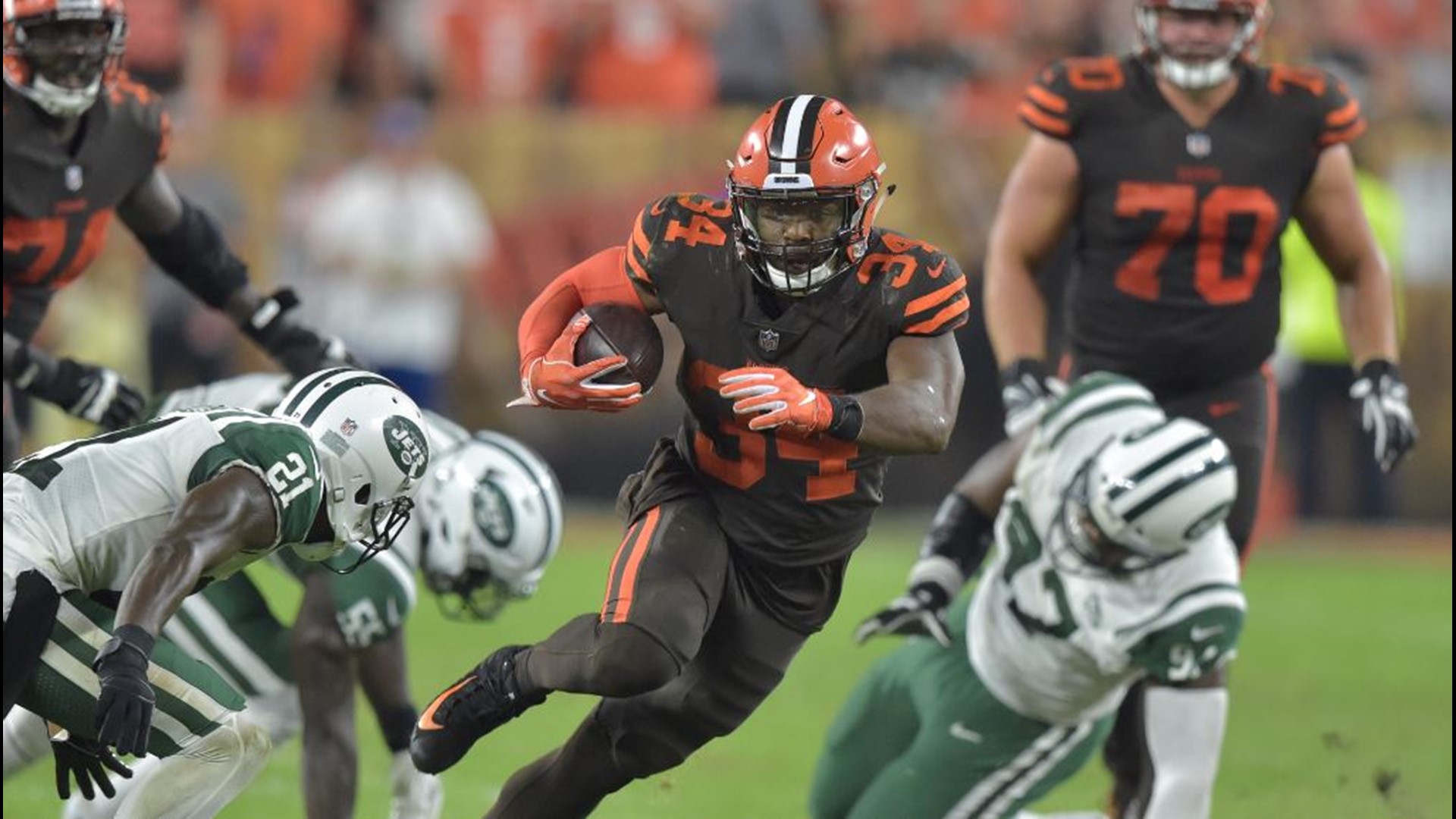 Carlos Hyde baby boy after Browns longawaited win