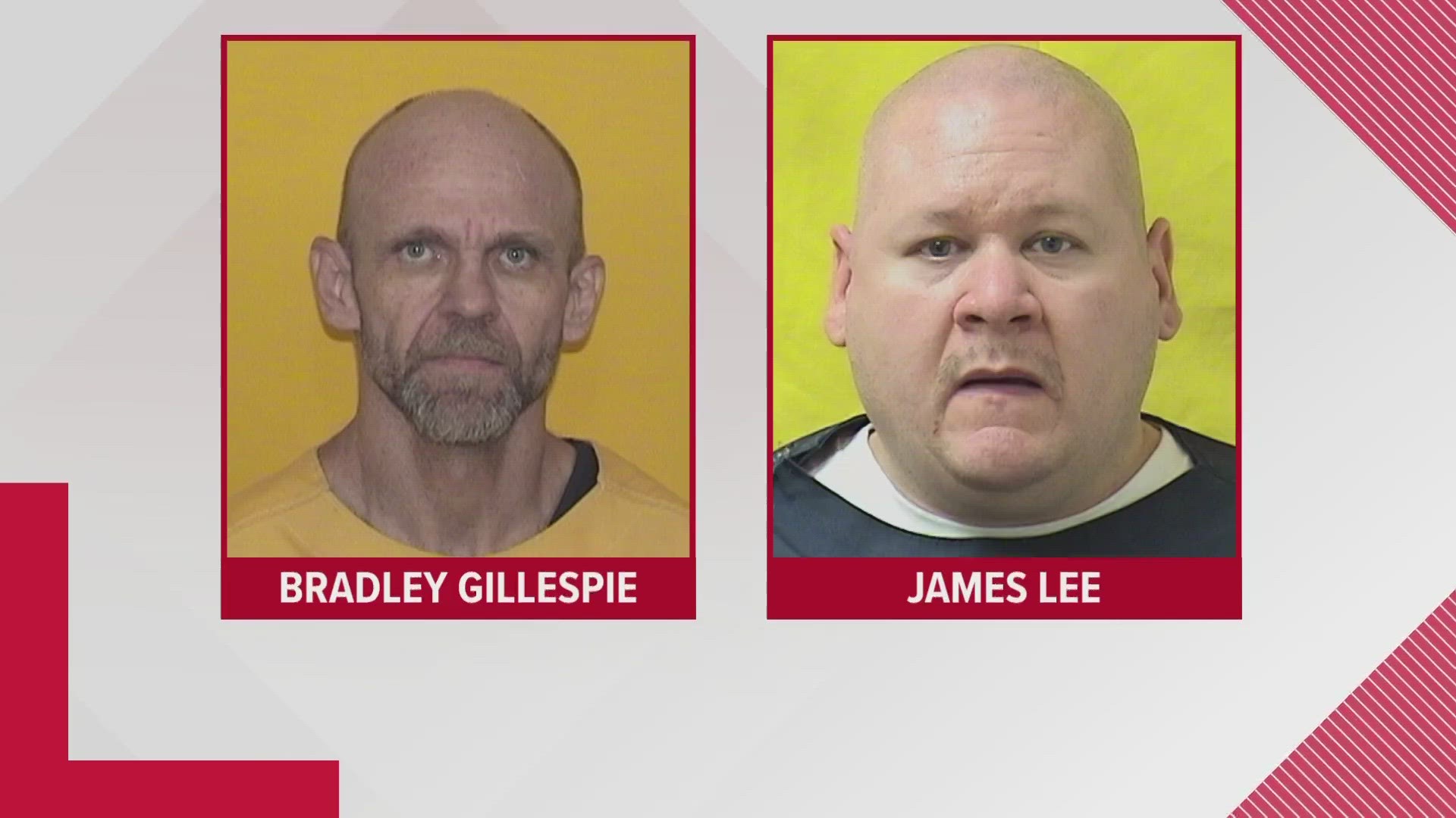 Bradley Gillespie, 50, and James Lee, 47, were reported missing from the Allen Oakwood Correctional Institution in Lima.