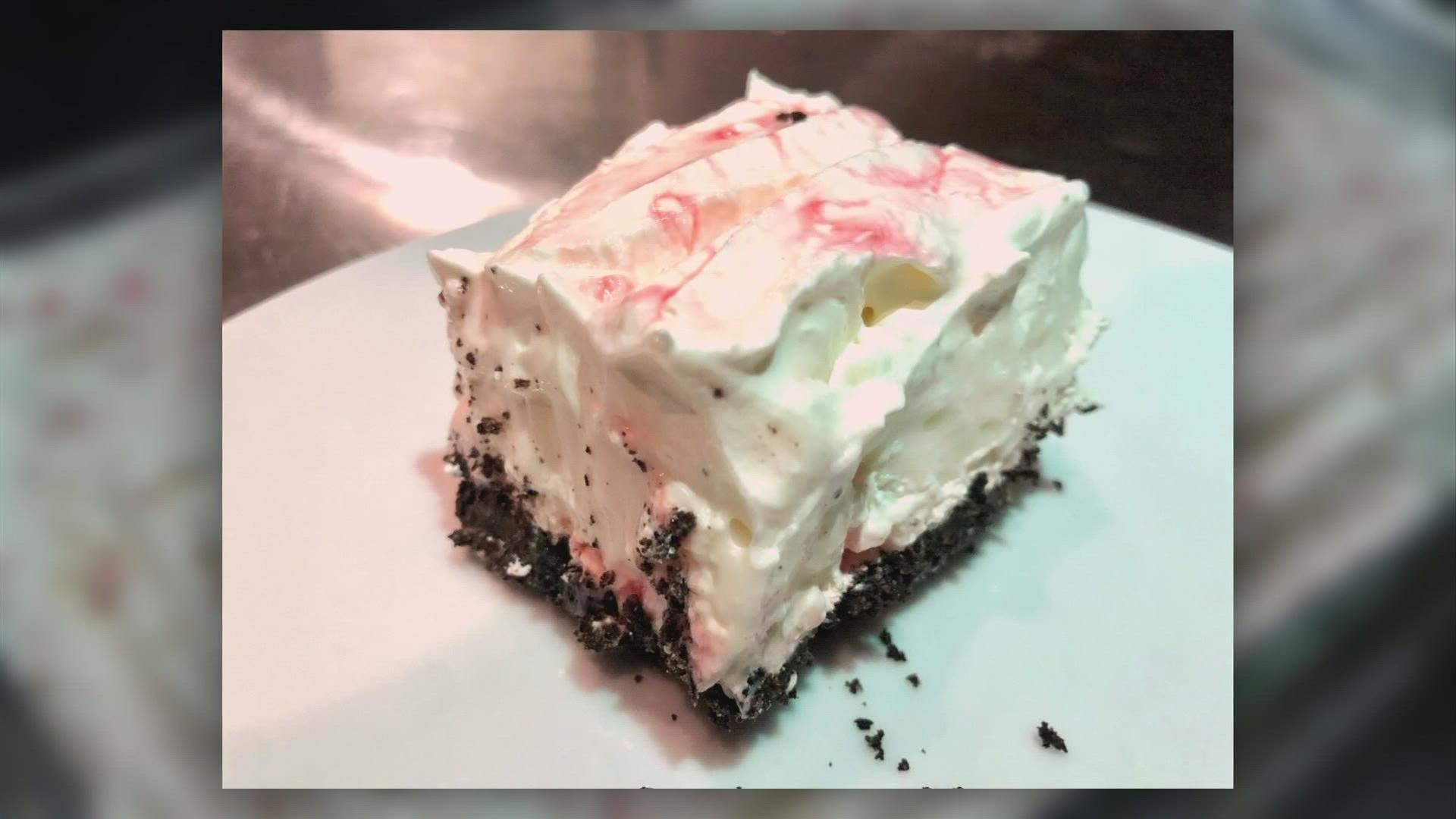 This dessert is a creative and tasty way to put those leftover candy canes to good use.
