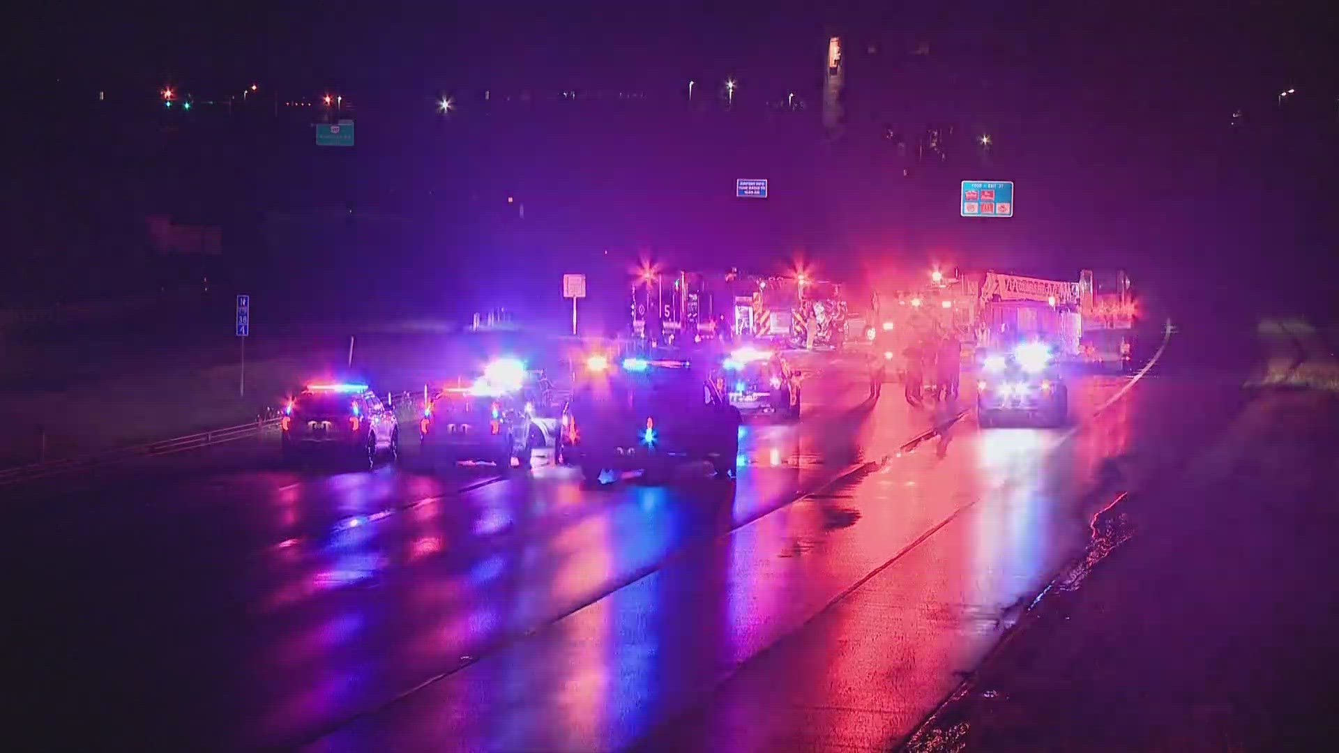 The three-vehicle crash occurred on I-270 northbound near Hamilton Road around 9:55 p.m.