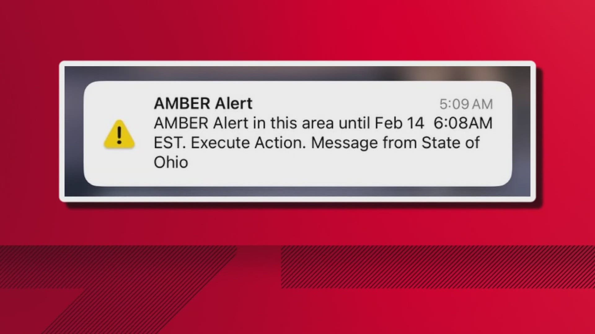 Ohio residents received an AMBER Alert early Wednesday morning, but the notification didn't look right for everyone.