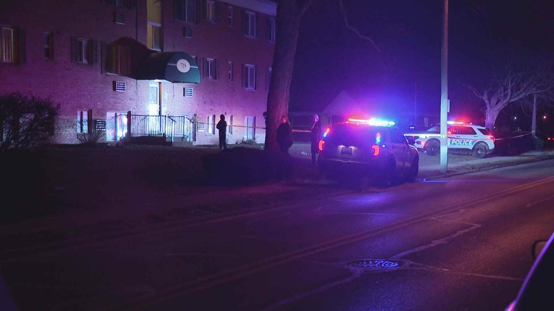 Columbus police said the shooting happened around 10:30 p.m. in the 700 block of Wedgewood Drive.