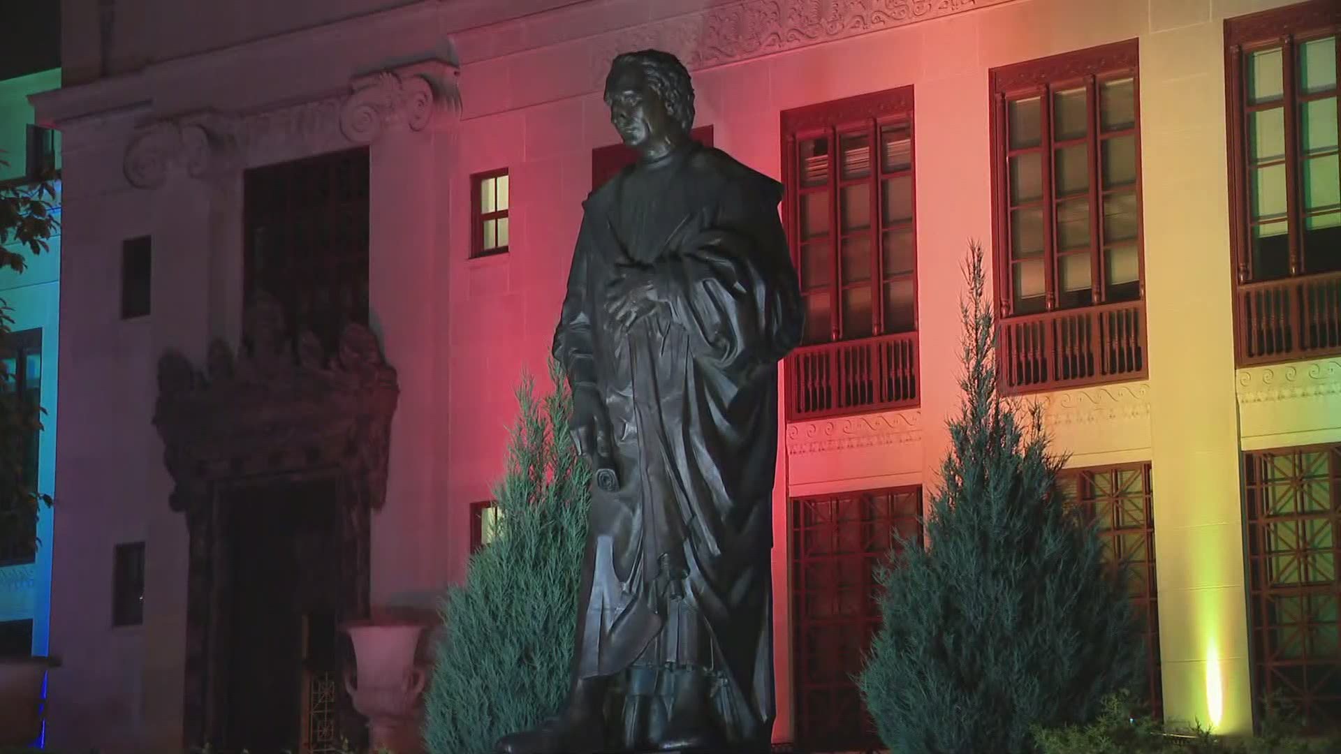 There are three statues of Christopher Columbus in the city. 2 of them are set to come down.