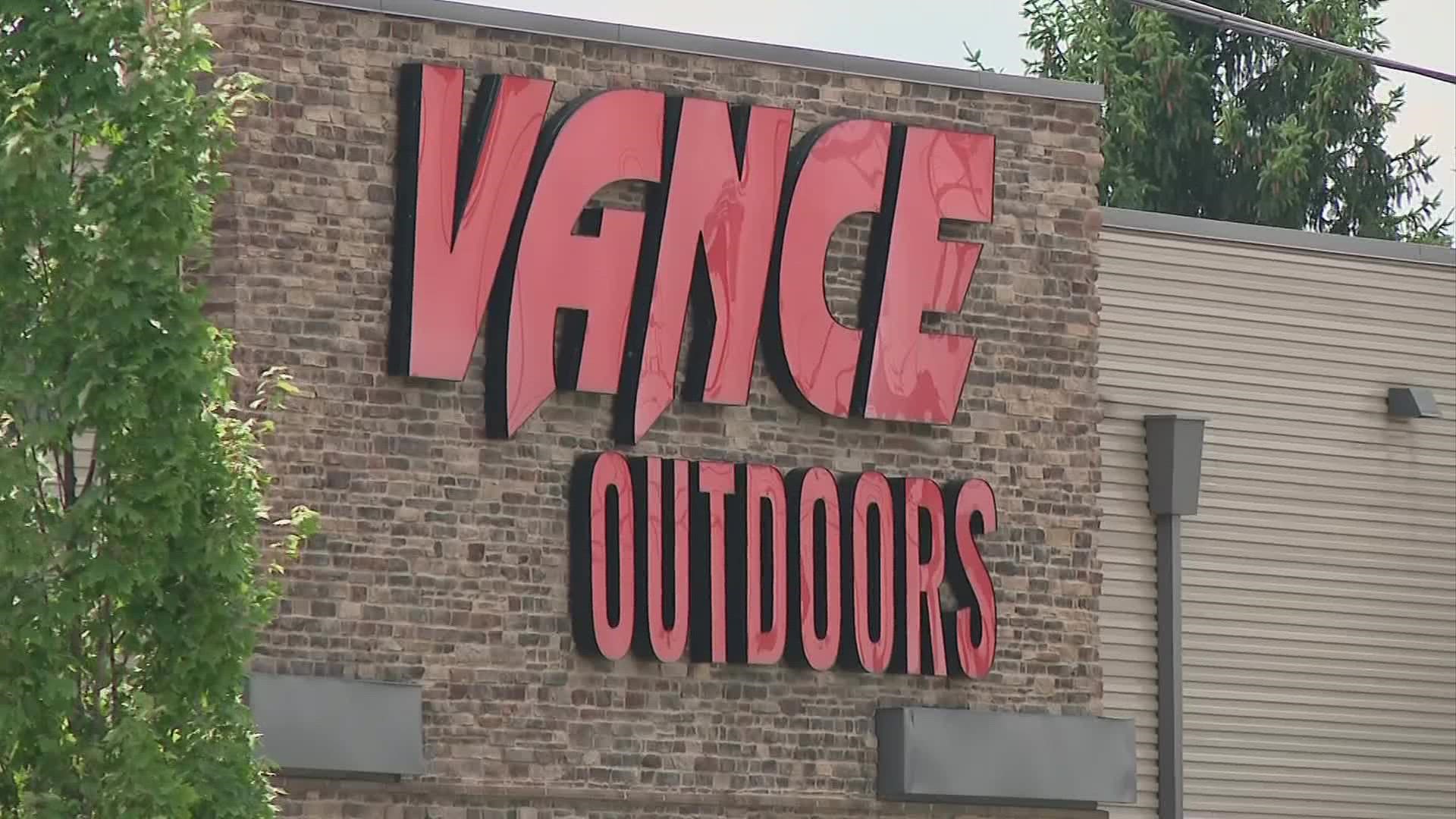 According to an Obetz police report, it was around 4:30 in the morning last Monday when police were called after cars rammed a back door at Vance Outdoors.