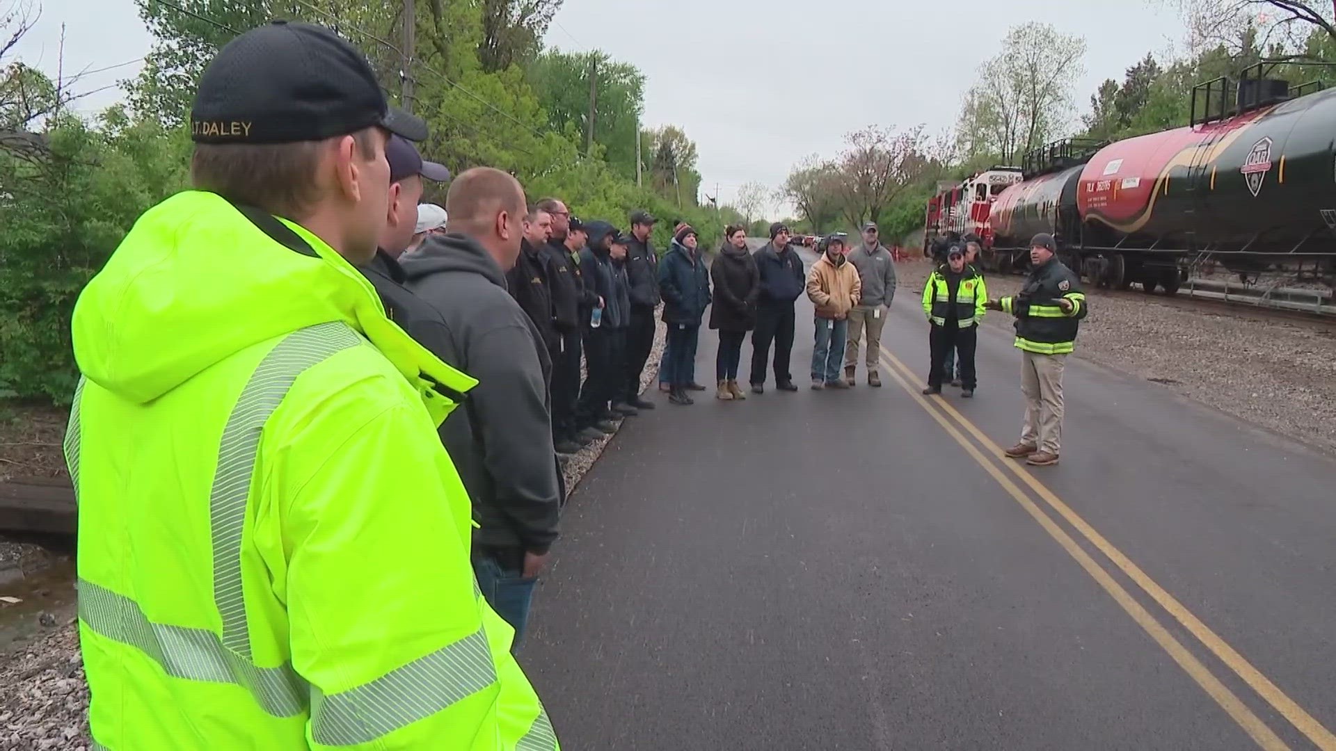 First responders from several different agencies learned what to do if a train hits a car or derails and has a hazmat spill like what happened in East Palestine.