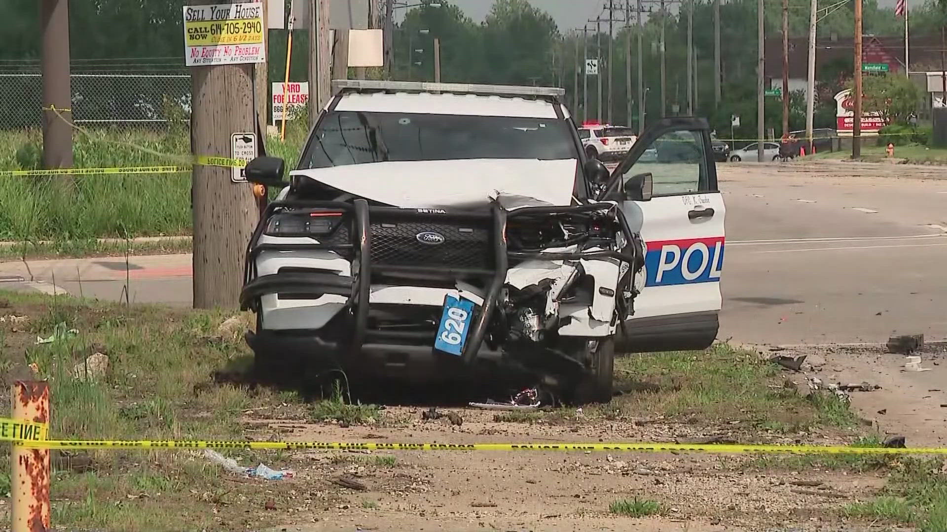 Police said the crash happened at East 5th and Joyce avenues just before 2:55 p.m.