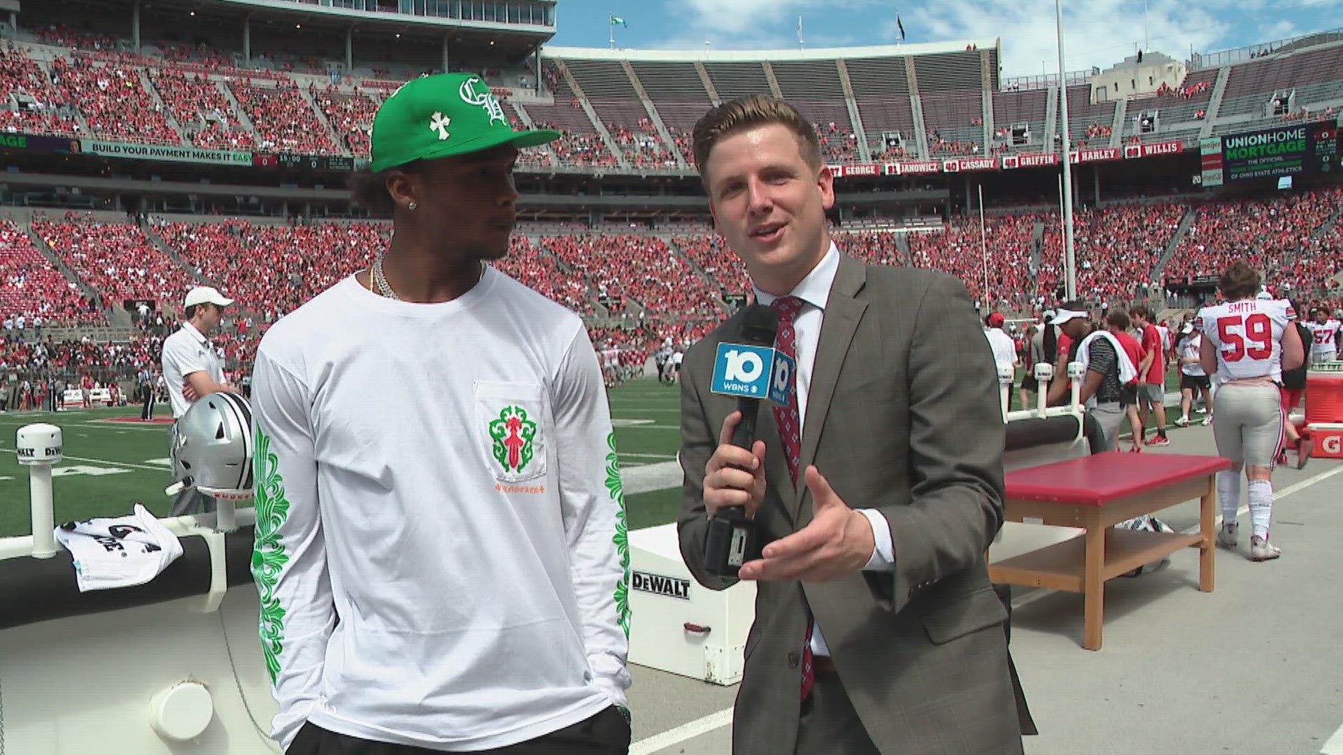 Garrett Wilson makes his introduction at Ohio State football's spring game  