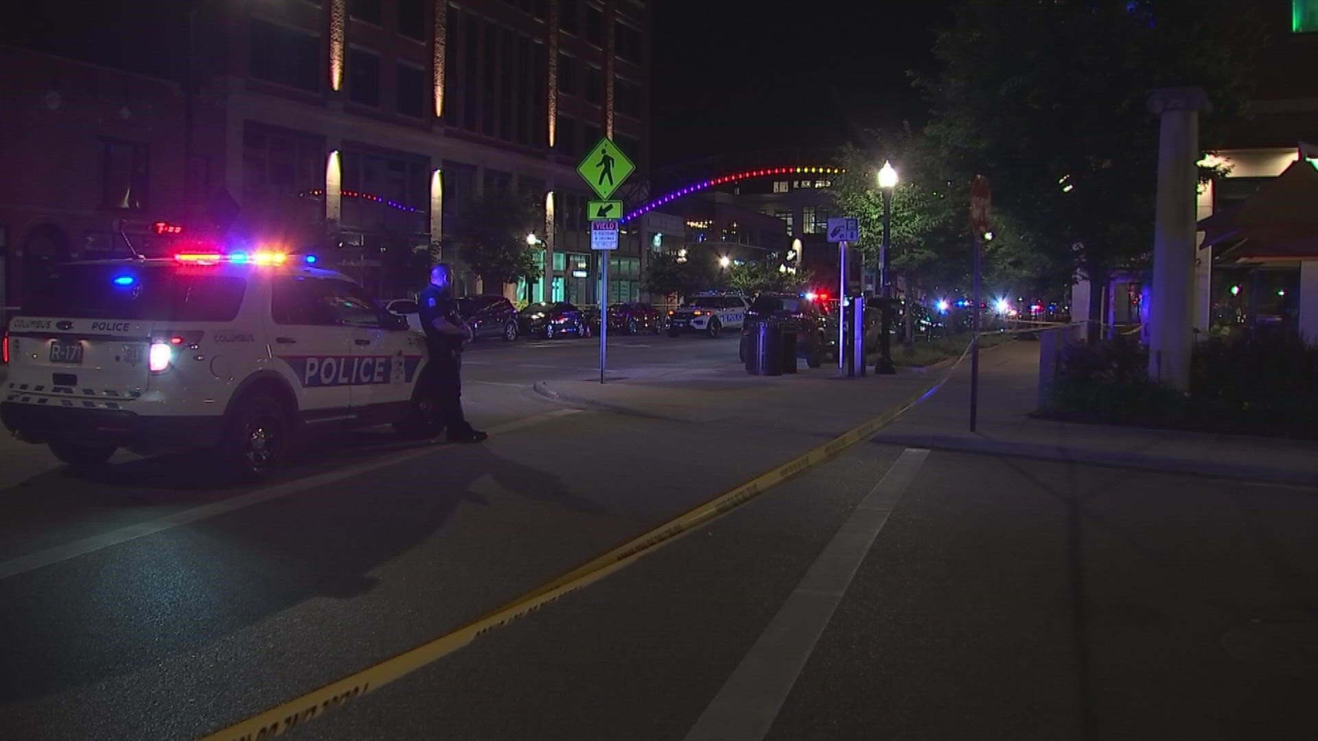 Three people, including a juvenile, were hospitalized early Sunday morning after a shooting in Columbus' Short North neighborhood.