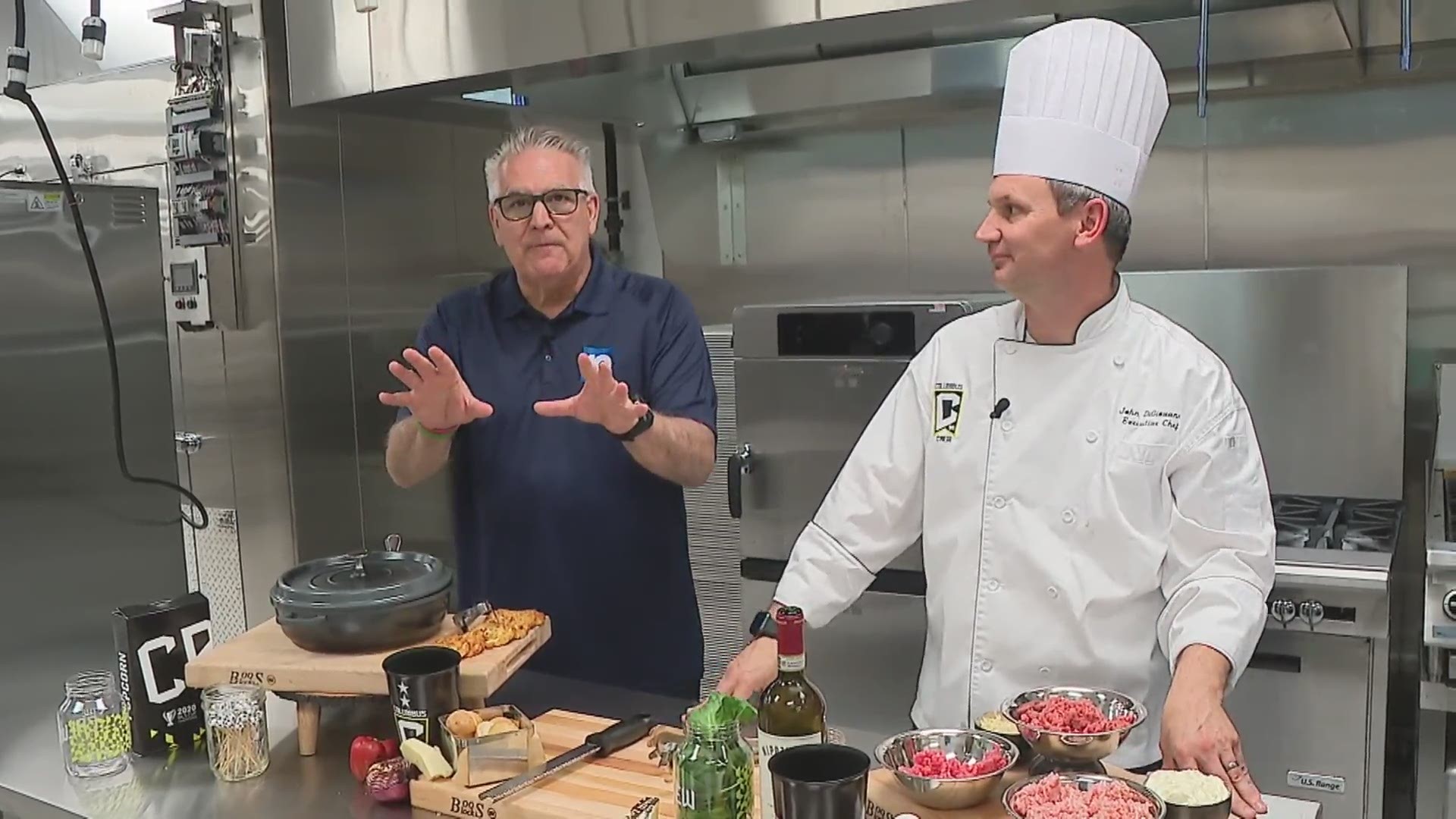 10TV's Dom Tiberi and Columbus Crew Executive Chef John DiGiovanni make meatball sliders.