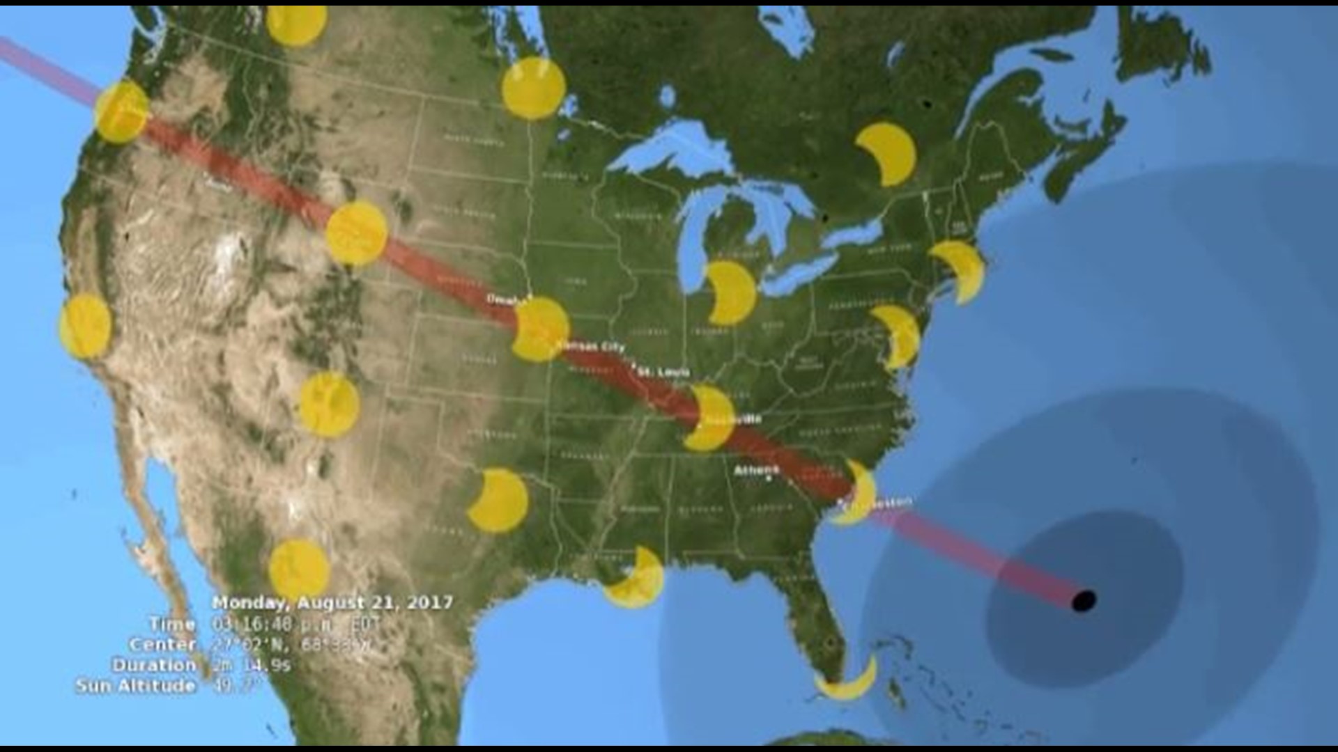 Solar eclipse Map shows darkest cities in Ohio