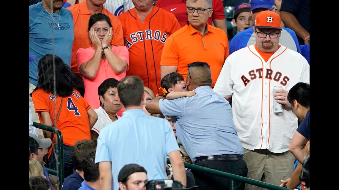 Chicago Cubs batter breaks down after his line drive strikes 4