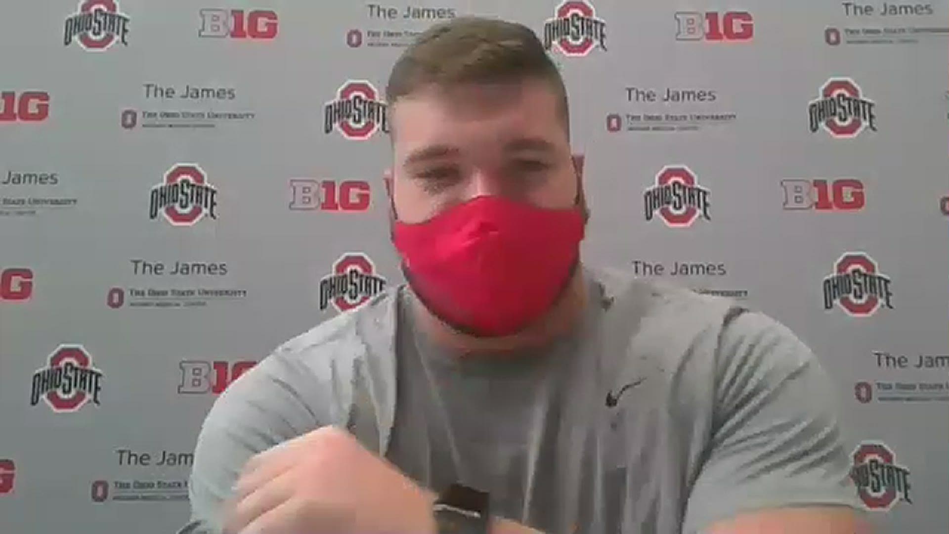 Buckeyes center Josh Myers discusses the upcoming game against #9 Indiana.