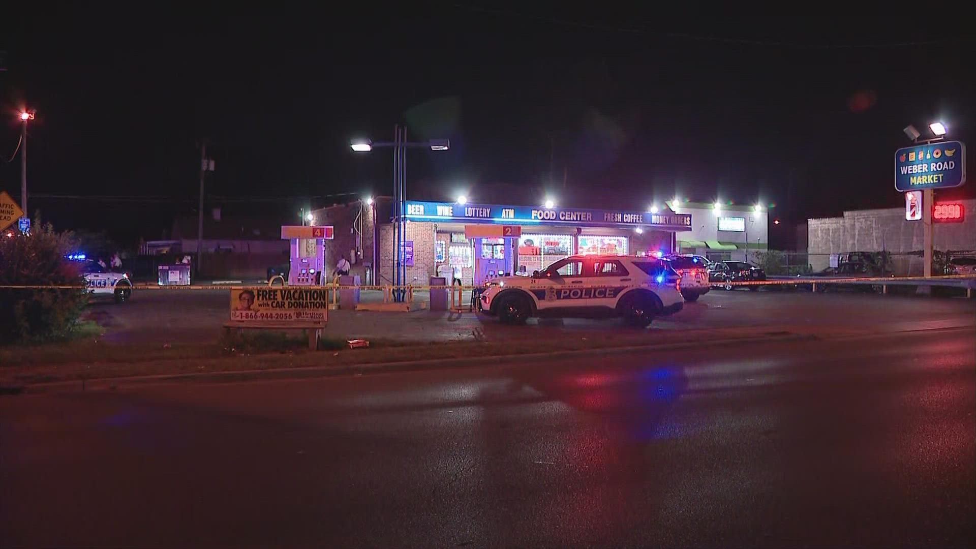 The shooting happened on the 900 block of East Weber Road just after 11 p.m.