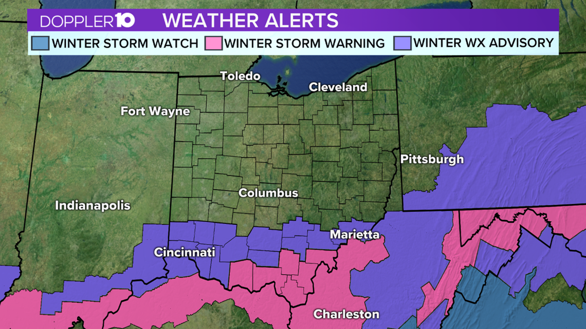 Snow tapers off in central Ohio; Winter Weather Advisory for southern