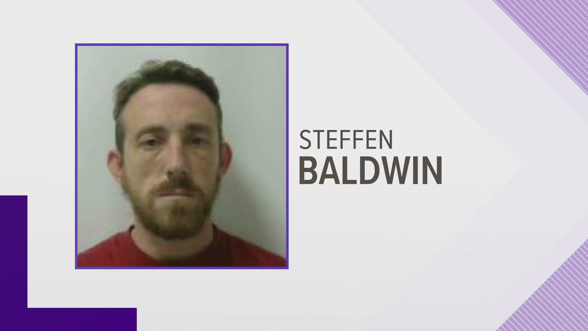 Steffen Baldwin appeared in court Wednesday to face 42 charges.