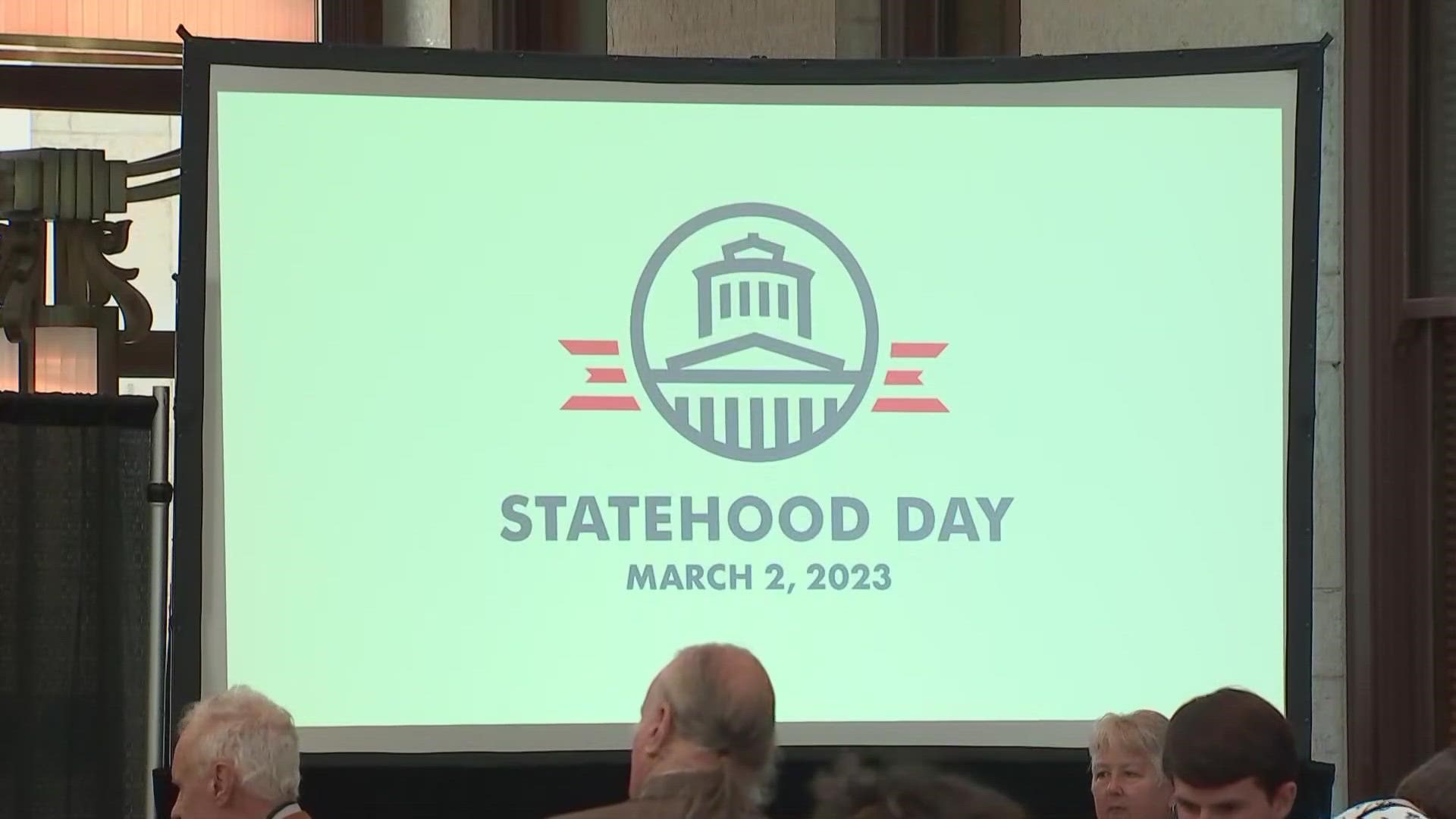 The Ohio History Connection had a celebration at the statehouse where they announced the winners of the Ohio History Leadership Award.