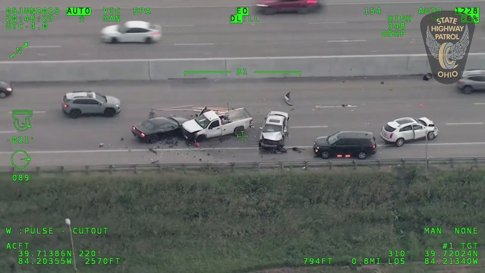 Four suspects were hospitalized from a multi-vehicle crash after leading law enforcement officers on a pursuit in Montgomery County last week, authorities said.
