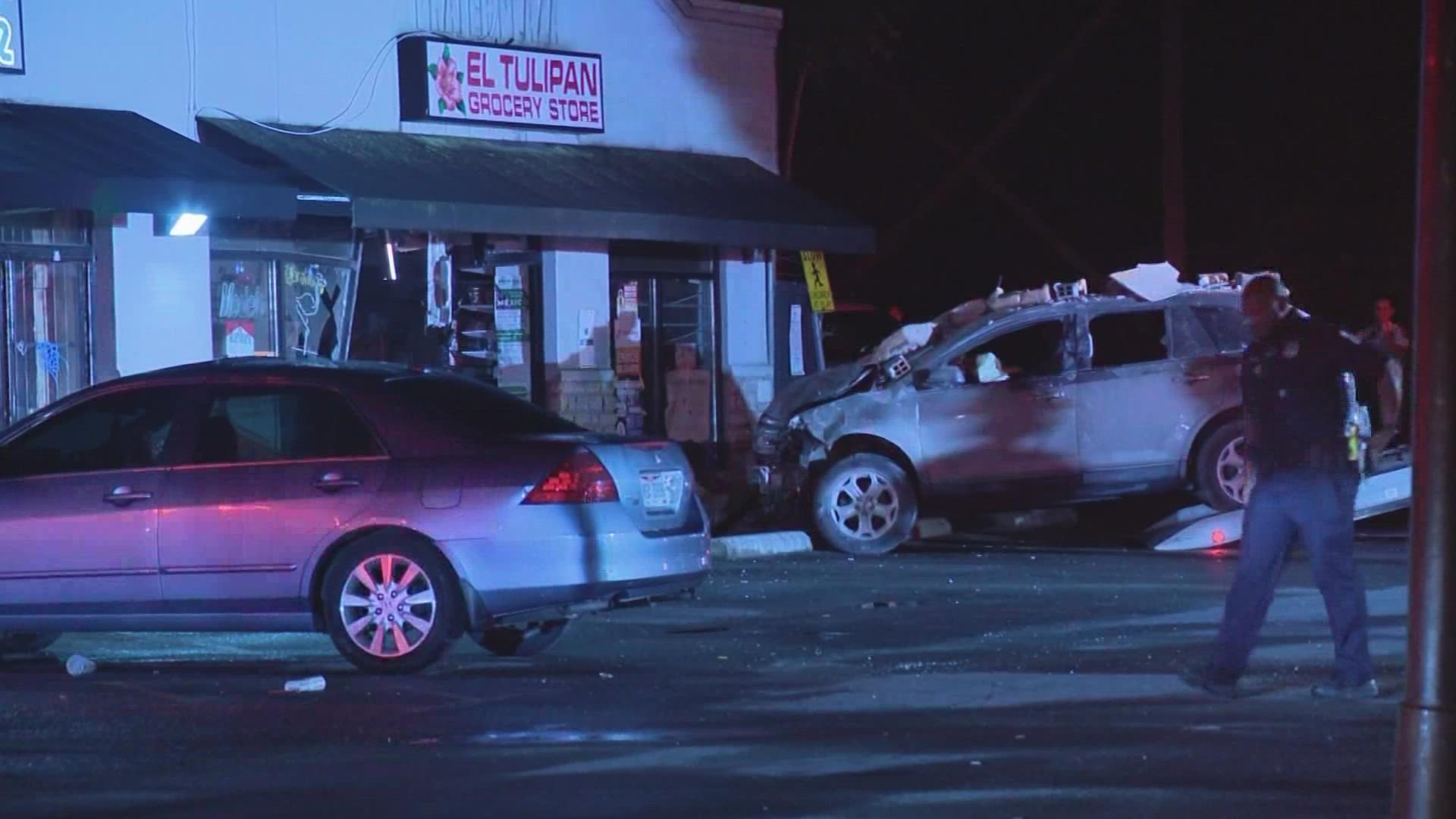 The crash happened at El Tulipan Grocery Store on East Livingston Avenue and South Nelson Road just before 2 a.m., according to Columbus police.