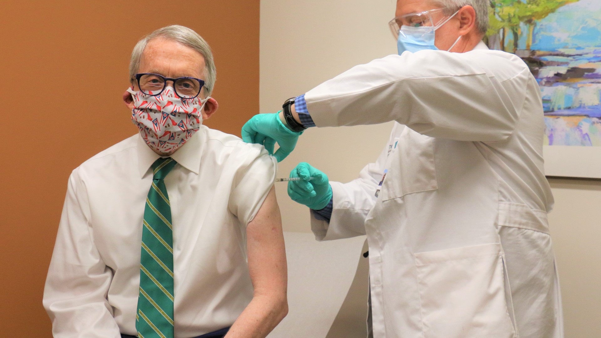 Ohio Governor Mike DeWine and First Lady Fran DeWine receive their second doses of the COVID-19 vaccine. VIdeo provided by the Governor's Office.