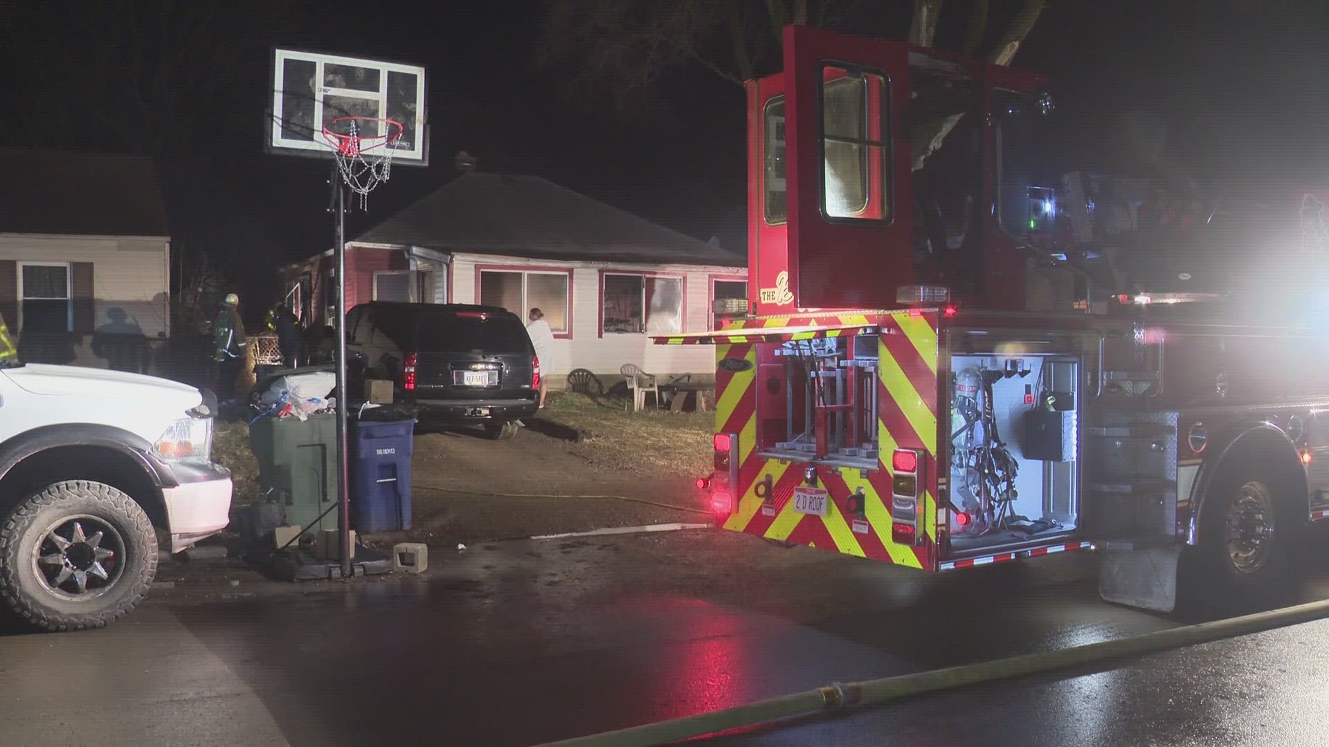 Four people are safe after a fire broke out at a home in north Columbus early Christmas morning, officials said.