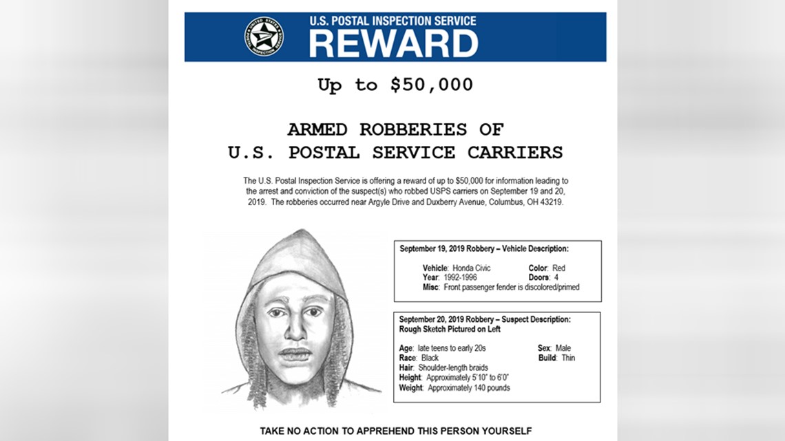 50 000 Reward Offered After Columbus Usps Carriers Robbed