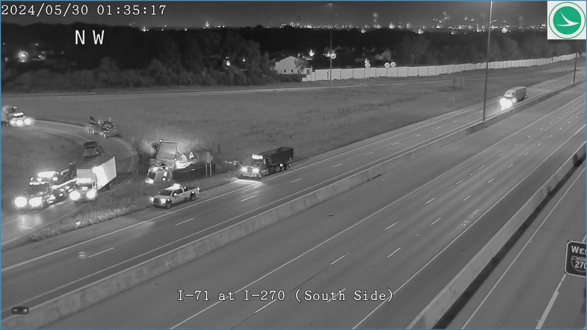 The Franklin County Sheriff's Office said the crash happened after 8 p.m. on the ramp from Interstate 270 west to Interstate 71 south.