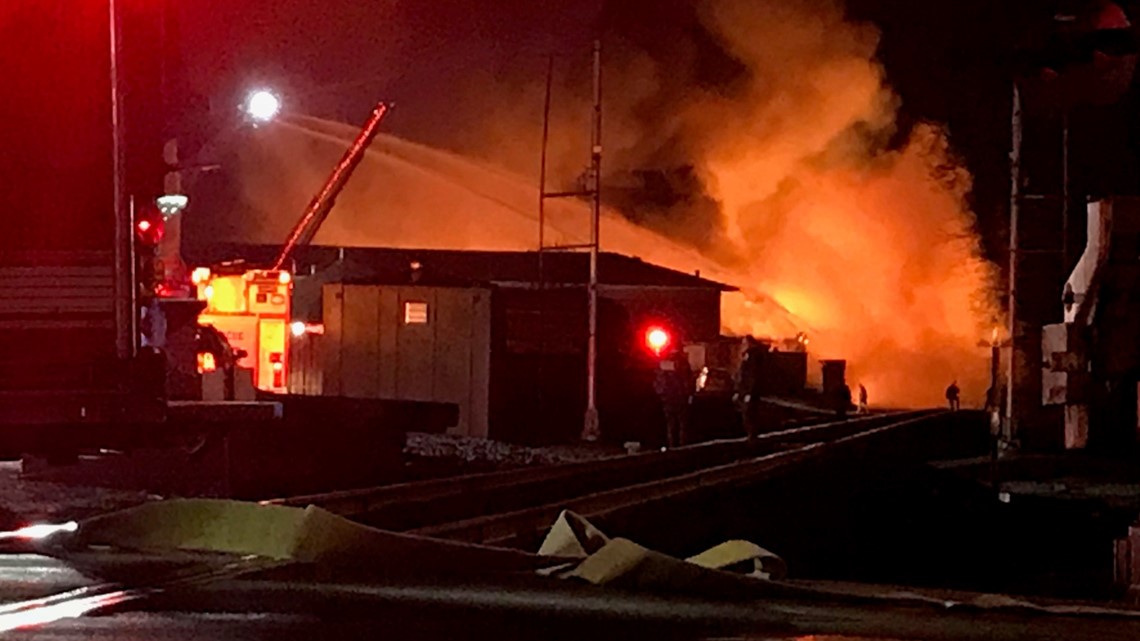 Crews contain fire after explosion reported at east