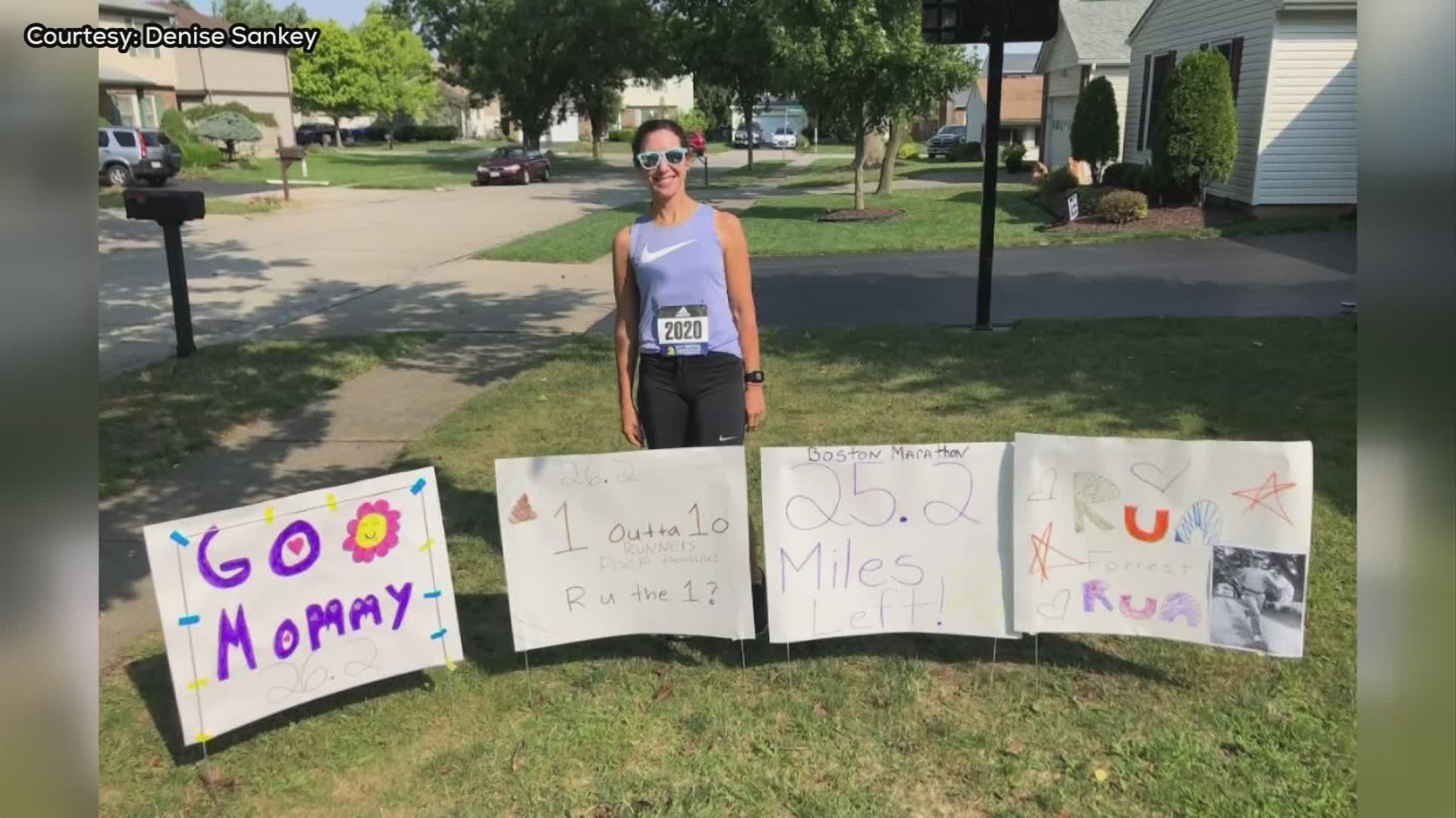 A local woman ran a virtual marathon in place of the Boston Marathon.