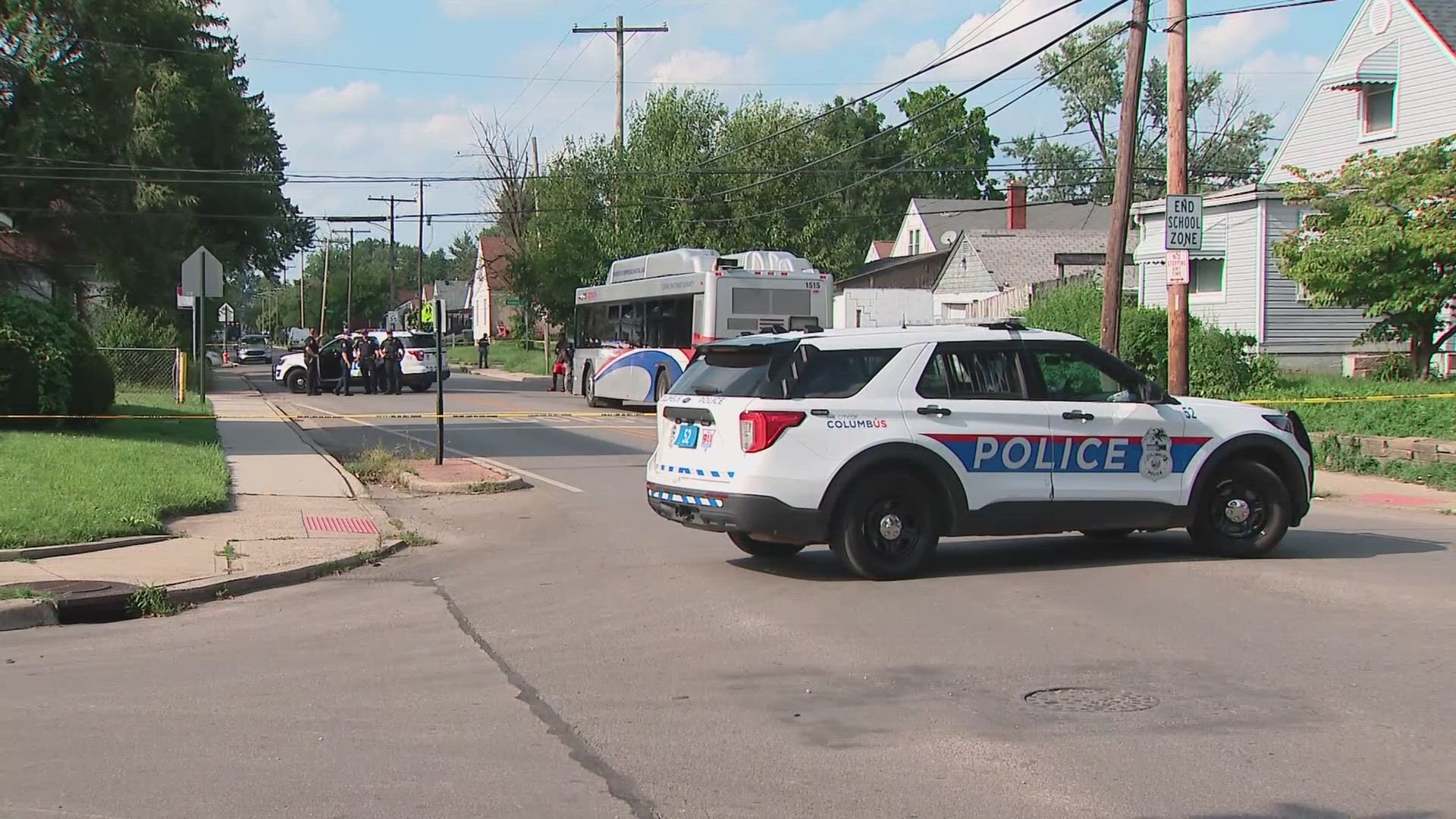 The Columbus Division of Police said the bus was struck in the area of East 20th and Hamilton avenues around 4:45 p.m.