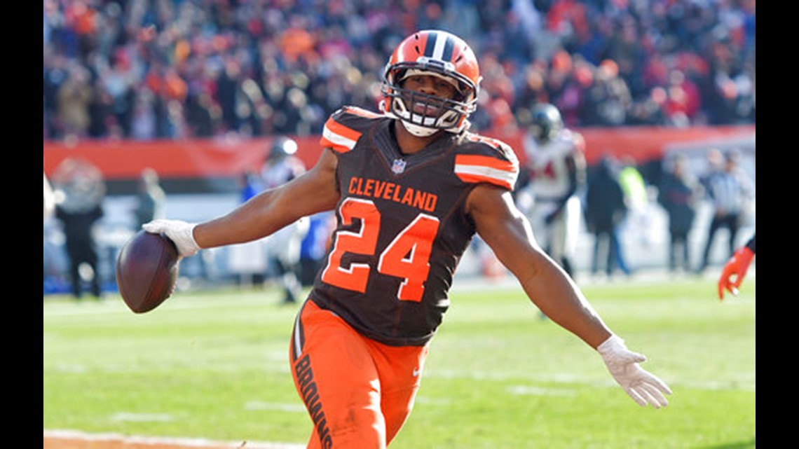 Chubb has 92-yard TD run in Browns' 28-16 win over Falcons