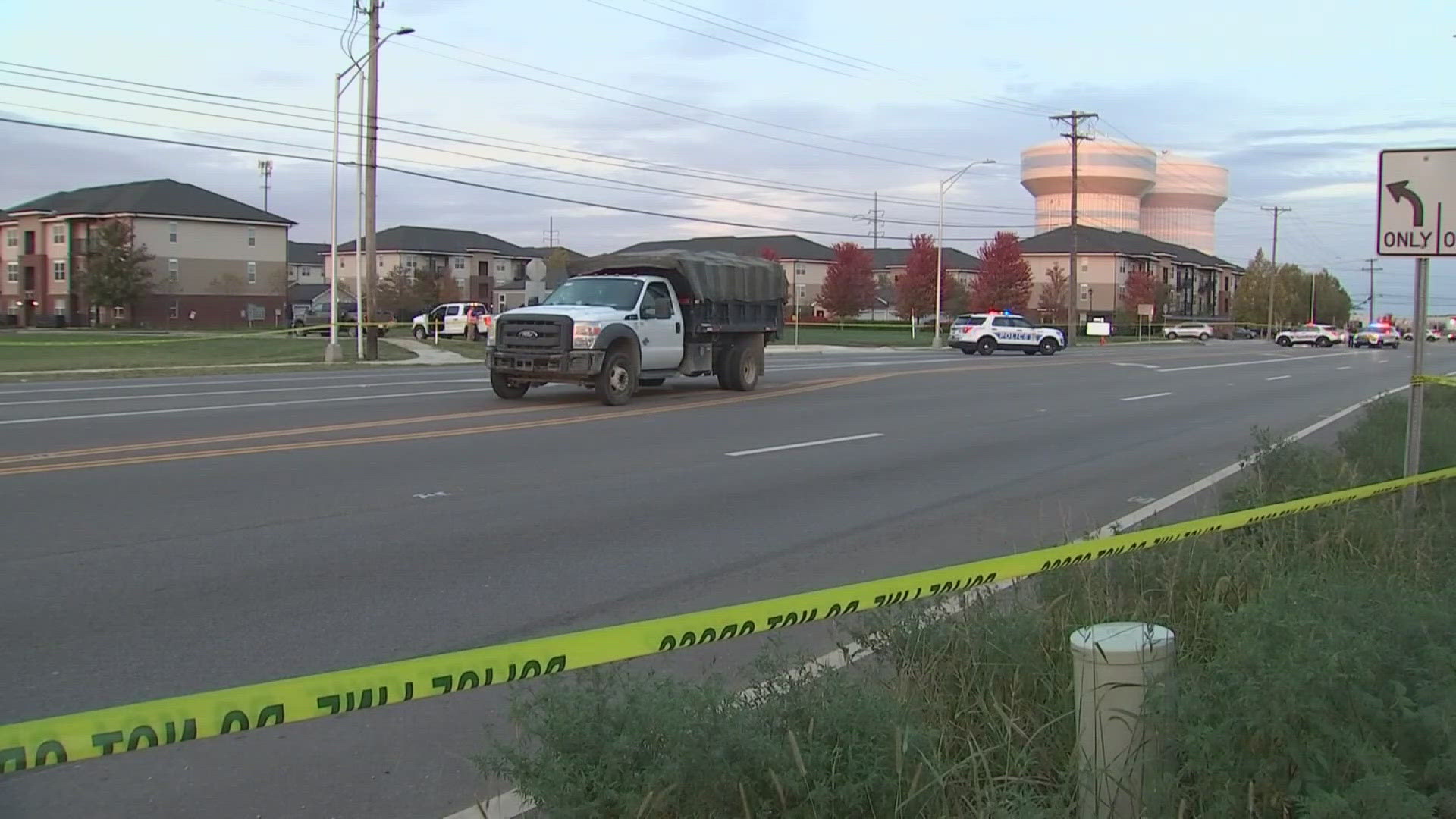 The man was struck by a truck on Fisher Road around 5:45 p.m. on Wednesday.