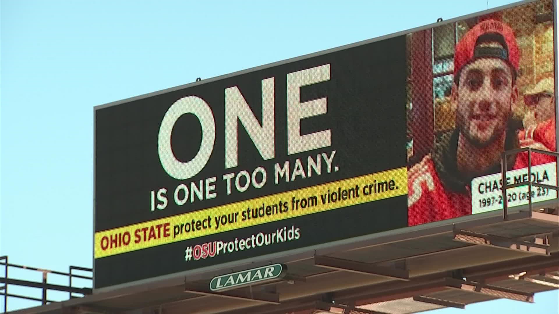 Parents of Ohio State University students are voicing their concerns about crime around campus in the form of two billboards.
