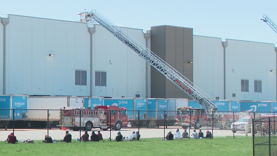 Workers raise air quality concerns after fire at Amazon warehouse in West Jefferson