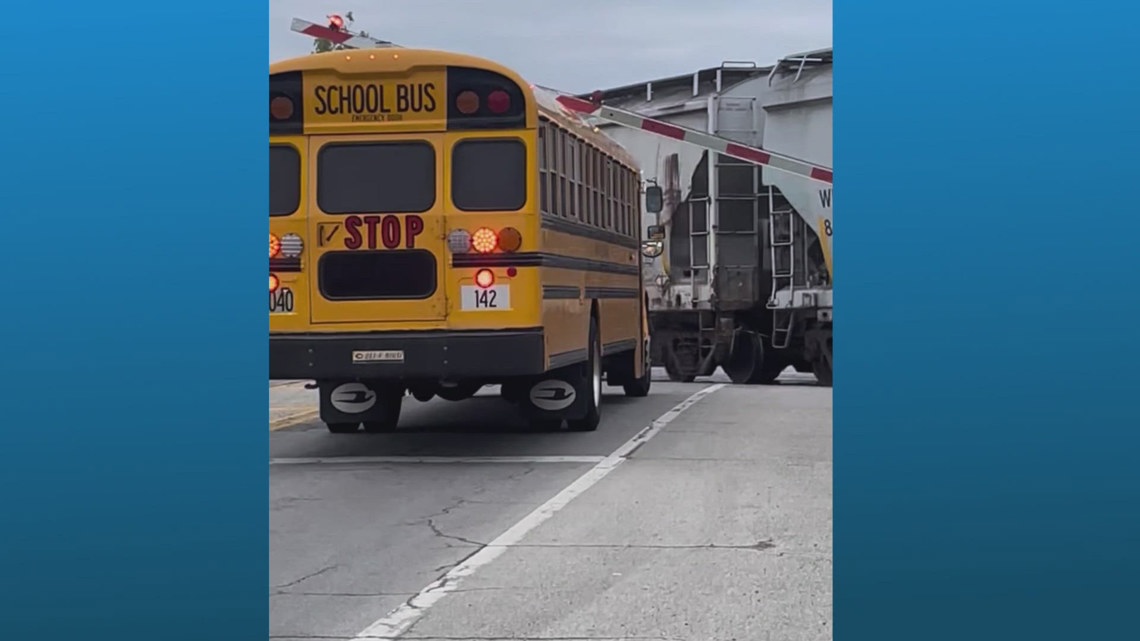 'Close call': Witness describes seeing railroad crossing arm strike Hilliard school bus