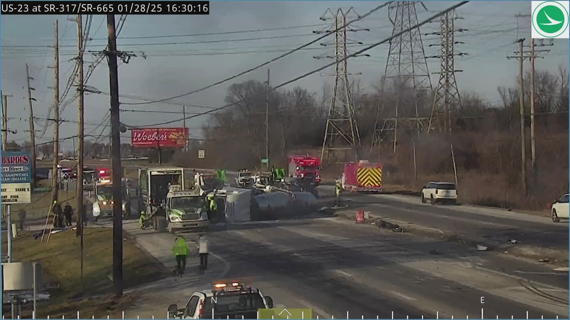 1 injured in a truck crash involving chemicals on US-23, multiple road ...
