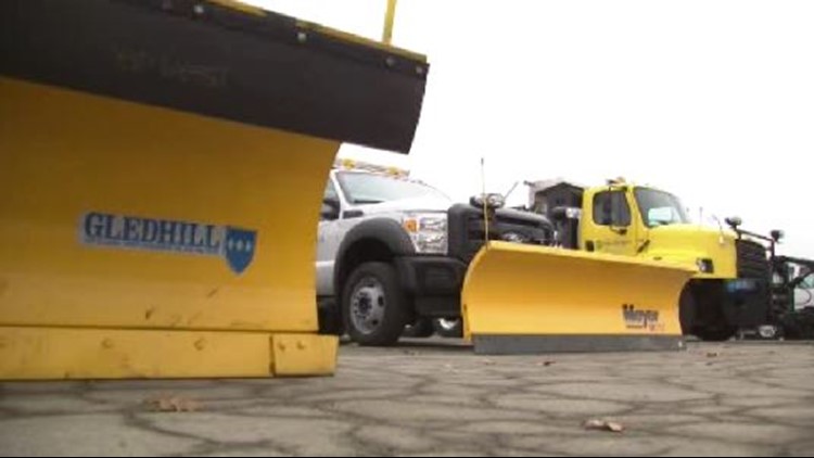 When will snowplows reach residential streets in Columbus?